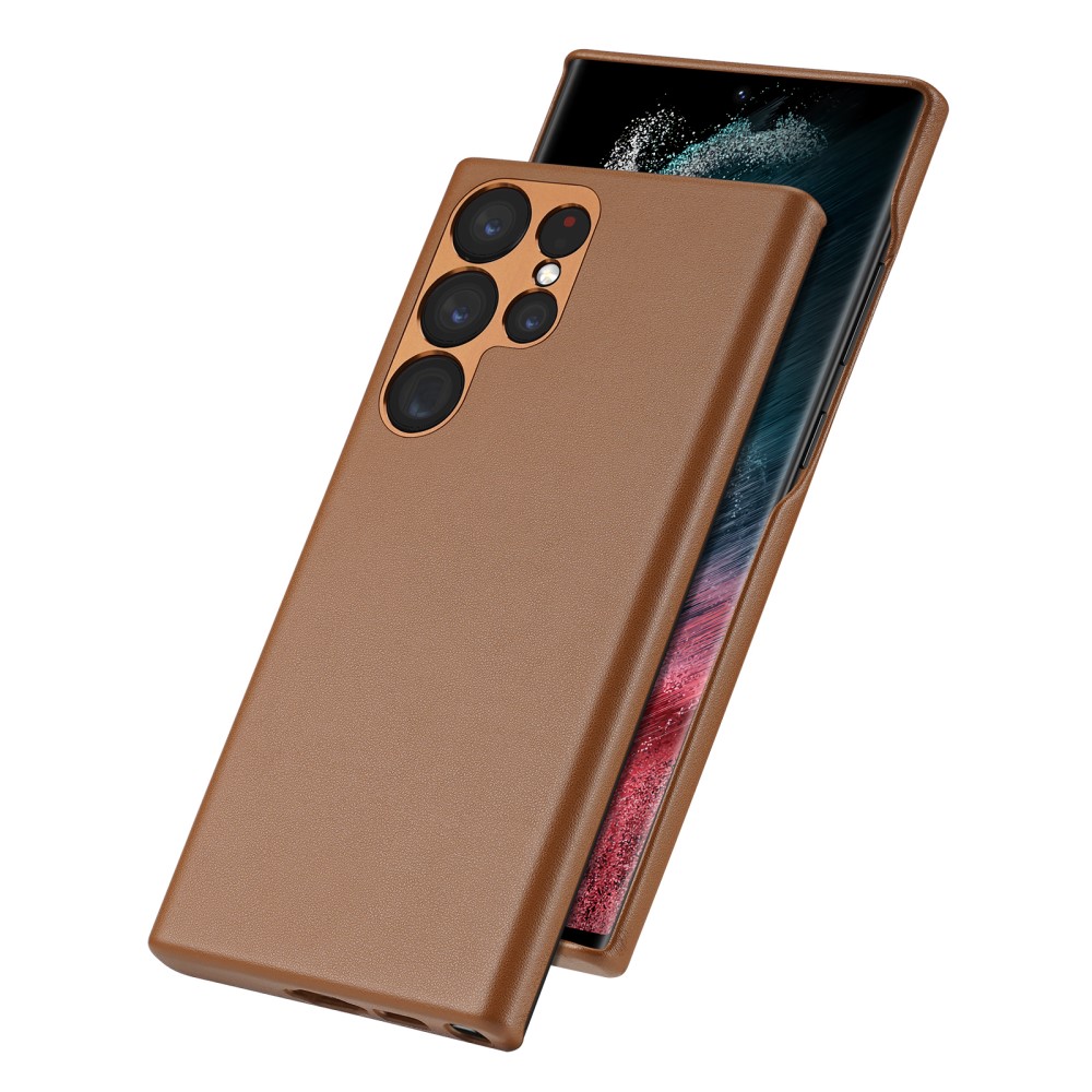 DUX DUCIS DUX DUCIS Galaxy S23 Ultra Skal Grit Läderbelagt Brun