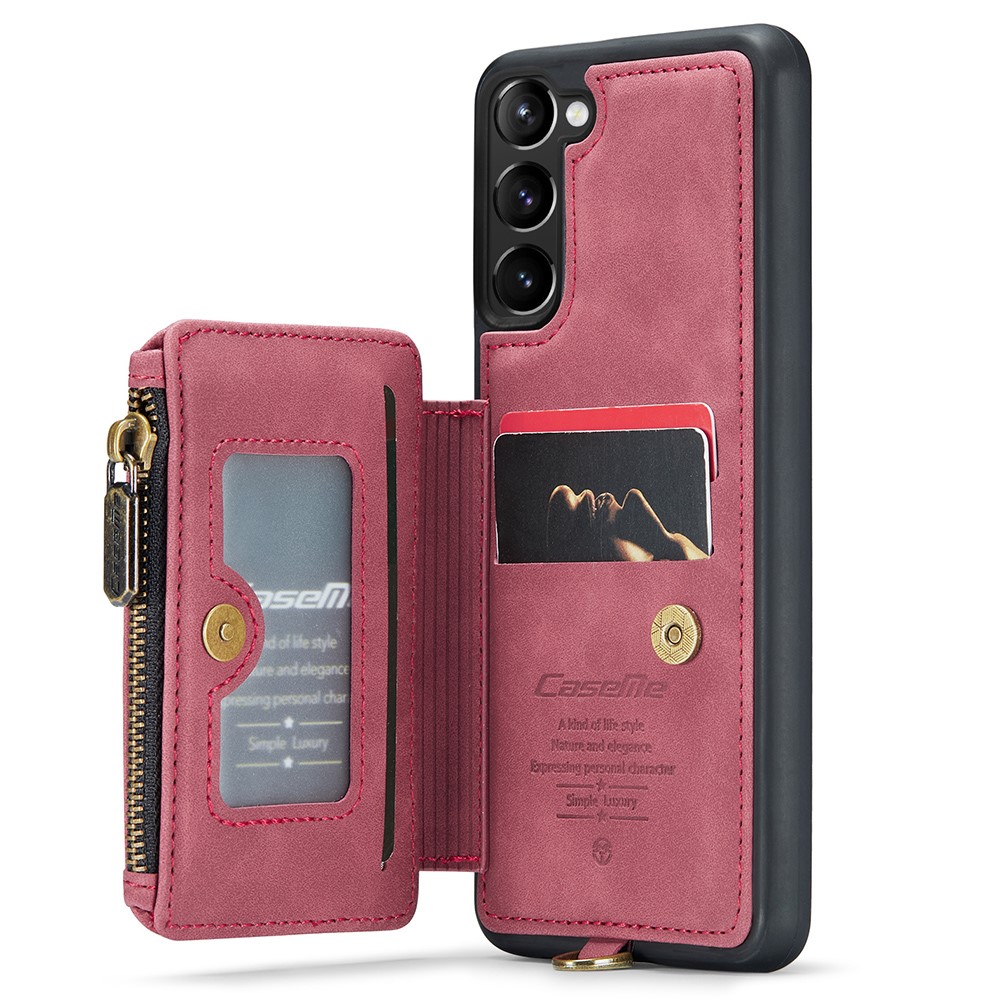 CASEME CASEME Galaxy S23 Plus Skal Med Magnetisk Plånbok Vinröd