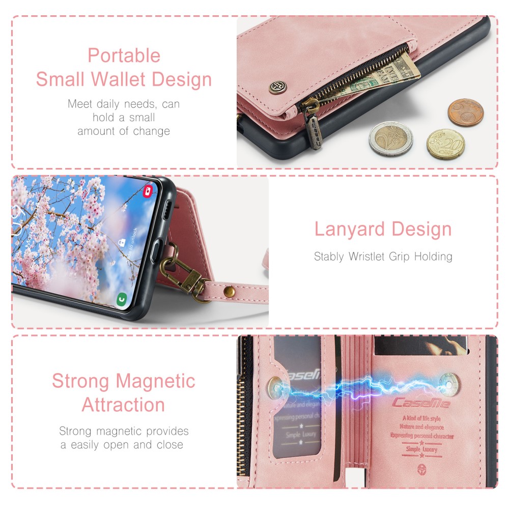 CASEME CASEME Galaxy S23 Plus Skal Med Magnetisk Plånbok Ljus Rosa