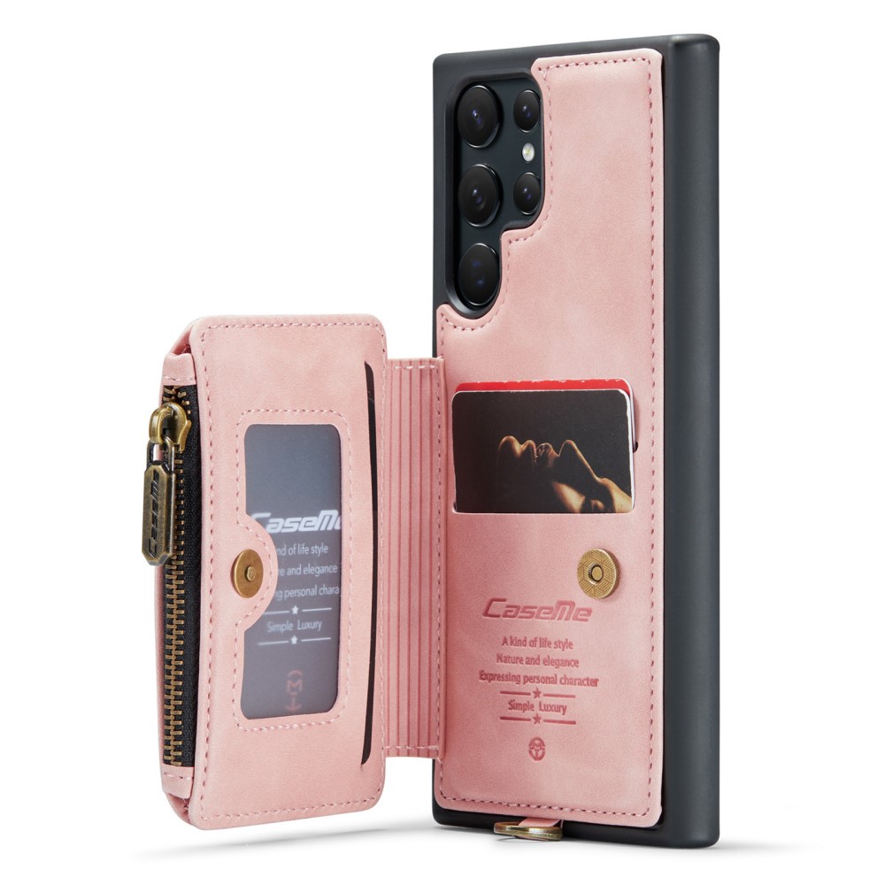 CASEME CASEME Galaxy S23 Ultra Skal Med Magnetisk Plånbok Ljus Rosa