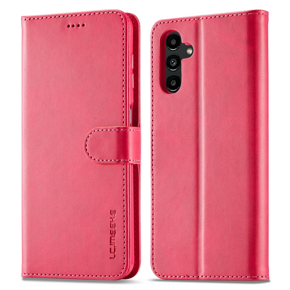 LC.IMEEKE LC.IMEEKE Samsung Galaxy A34 5G Fodral Läder Rosa/Röd