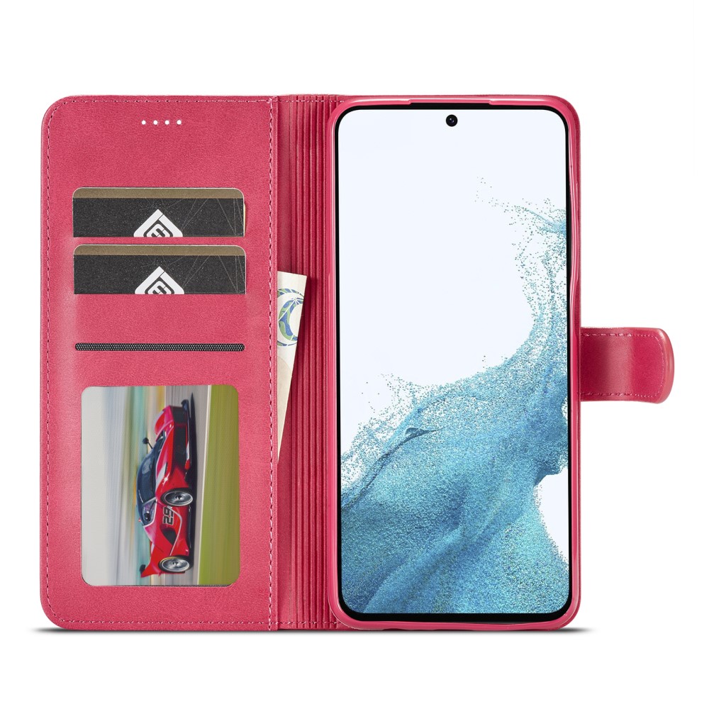 LC.IMEEKE LC.IMEEKE Samsung Galaxy A34 5G Fodral Läder Rosa/Röd