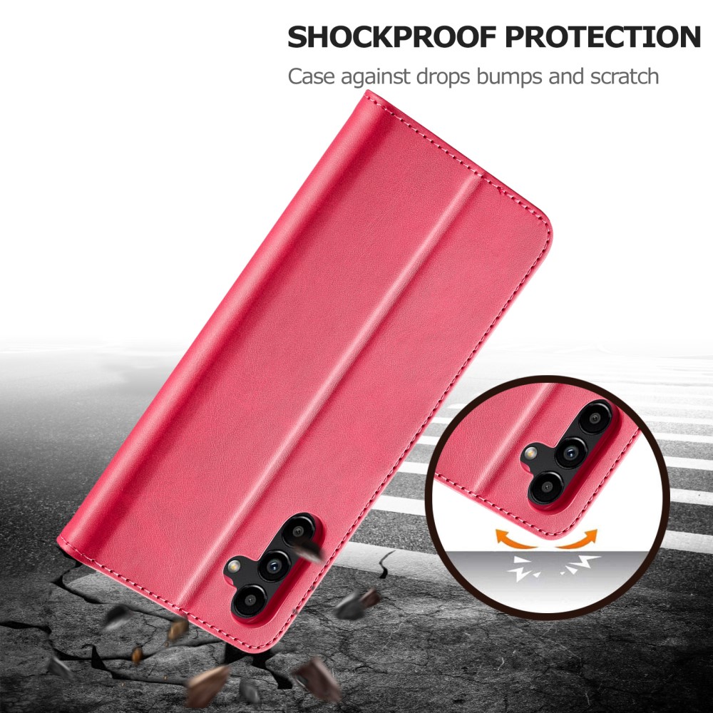 LC.IMEEKE LC.IMEEKE Samsung Galaxy A34 5G Fodral Läder Rosa/Röd