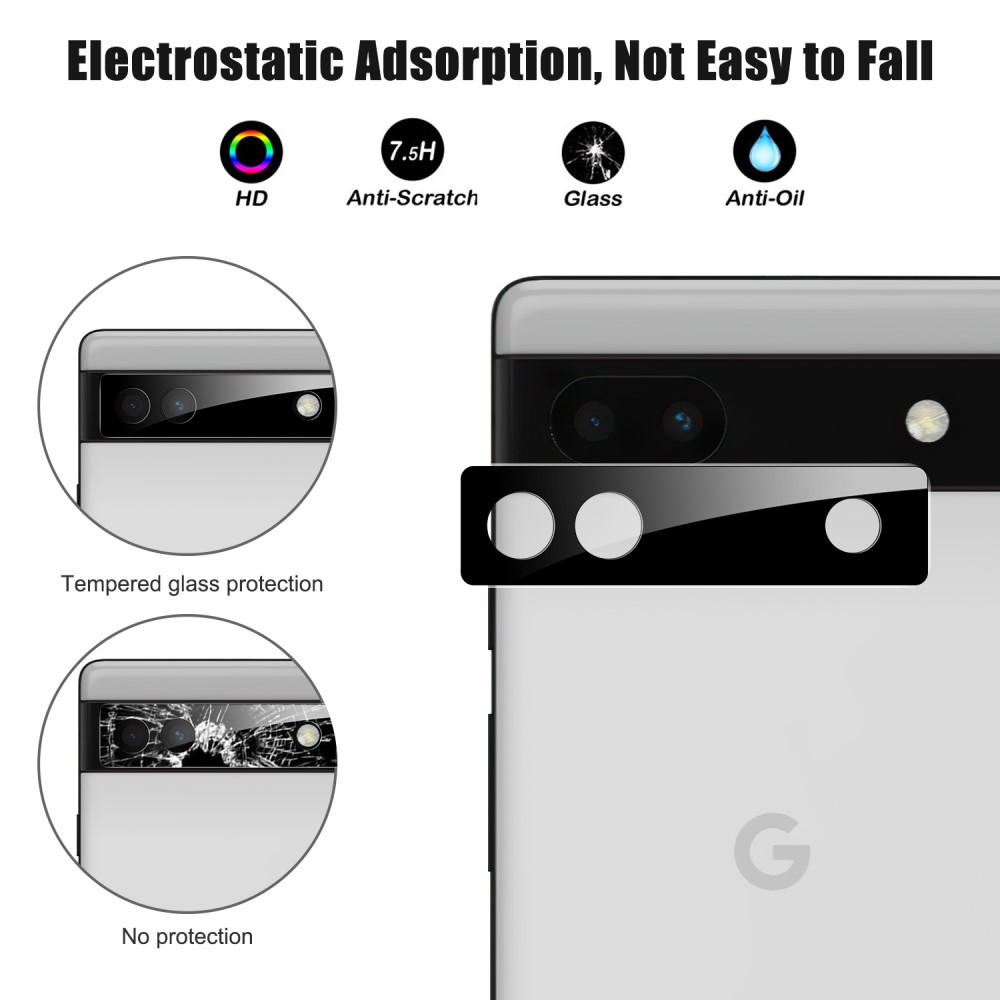  Google Pixel 6A Linsskydd Härdat Glas Svart