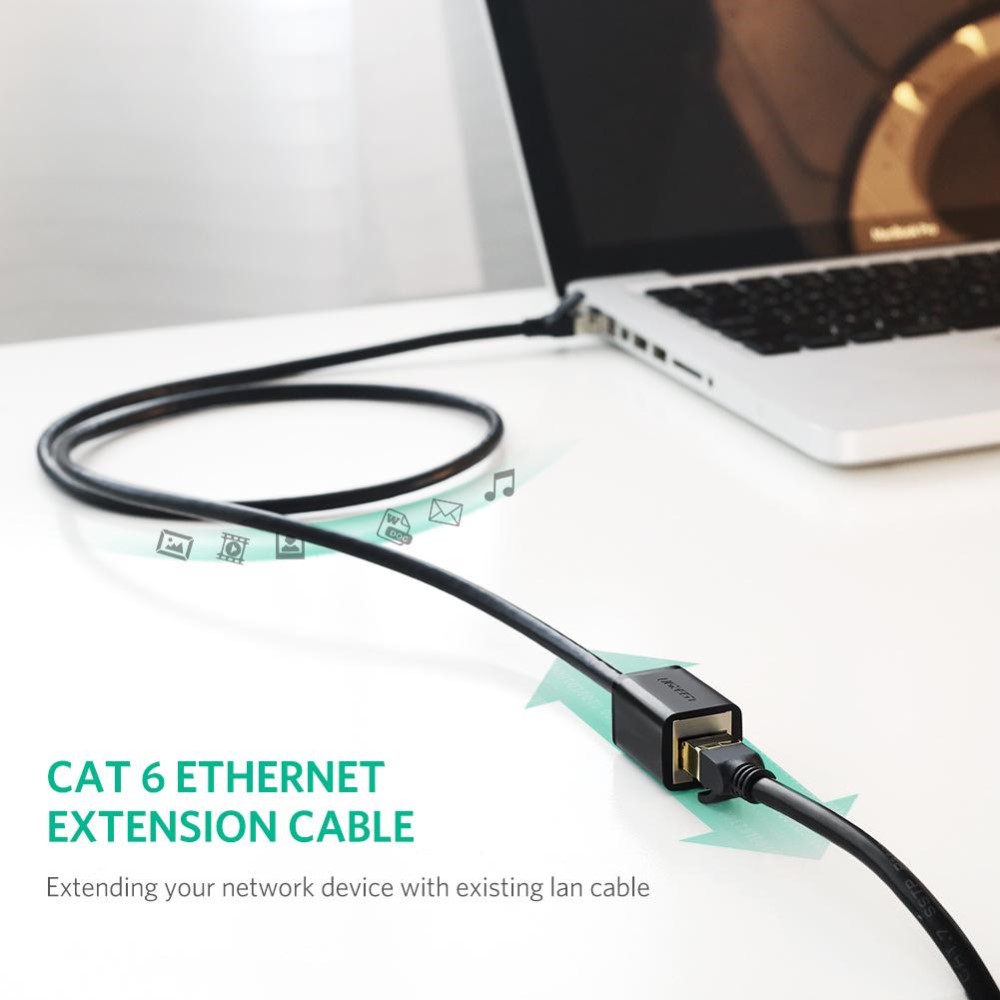 UGREEN UGREEN 3m RJ45 Cat6 Förlängningskabel LAN Hane - Hona Svart