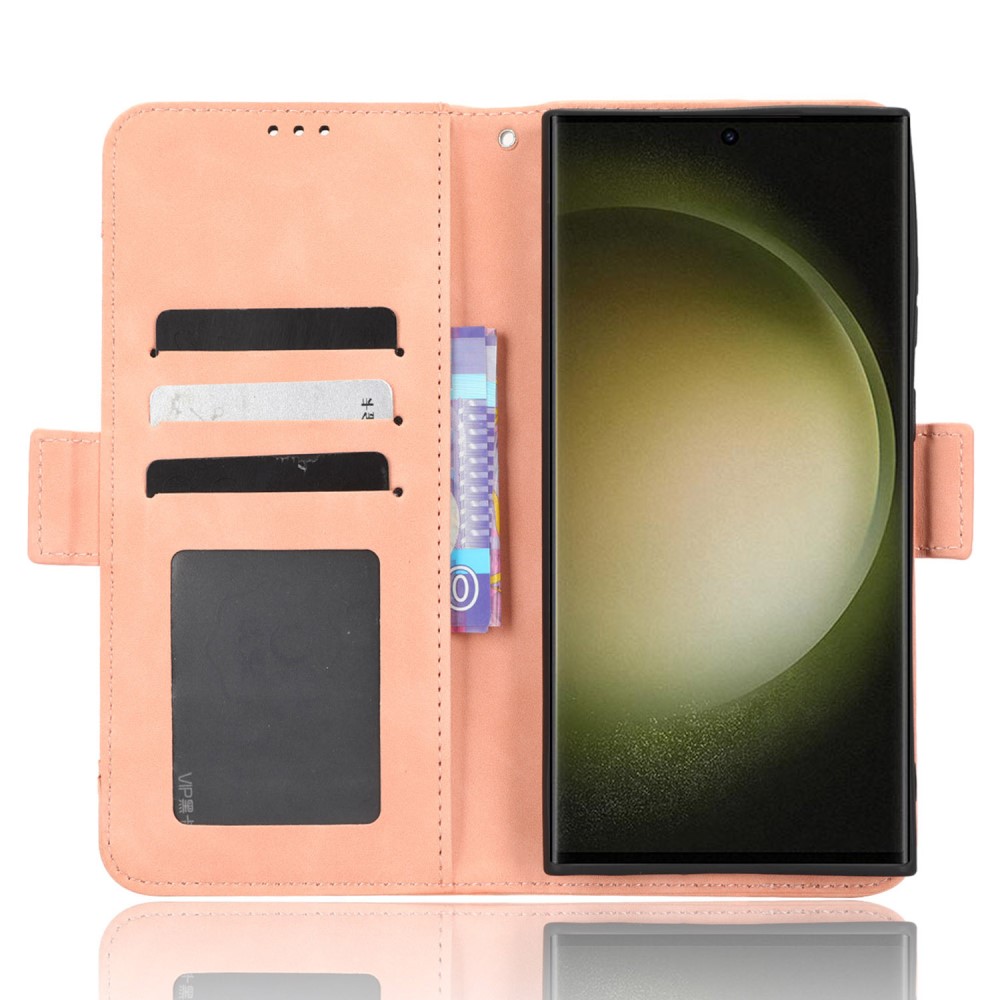  Galaxy S23 Ultra Fodral Med Avtagbart Kortfodral Rosa