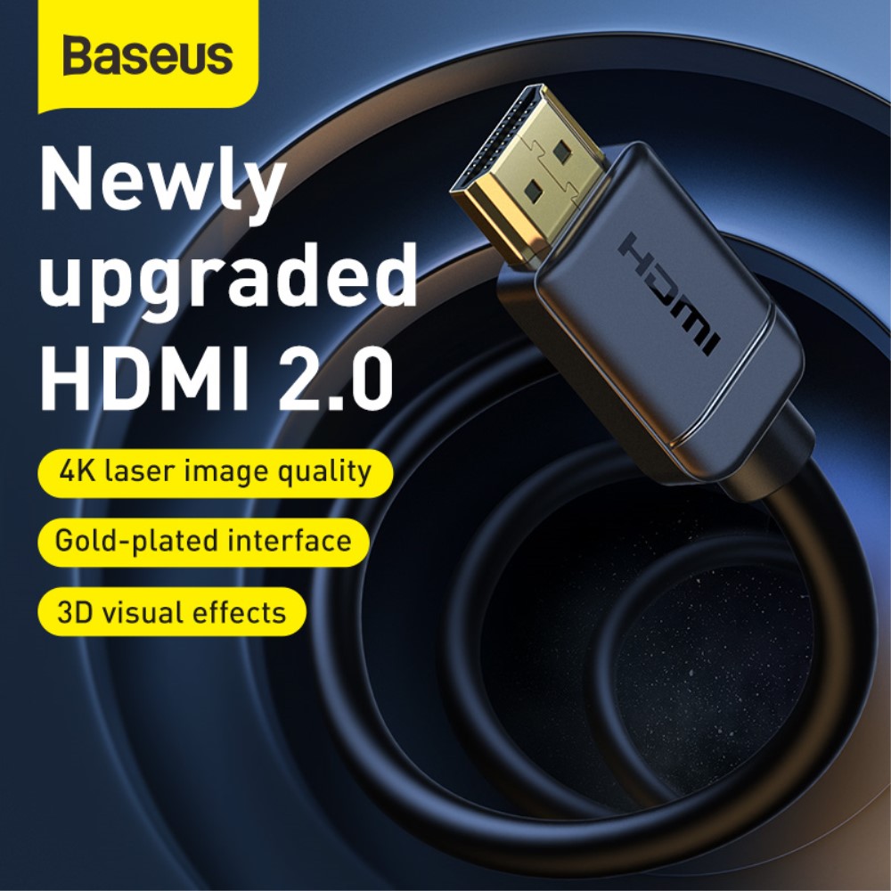 BASEUS Baseus 5m 4K HD HDMI - HDMI Kabel Svart