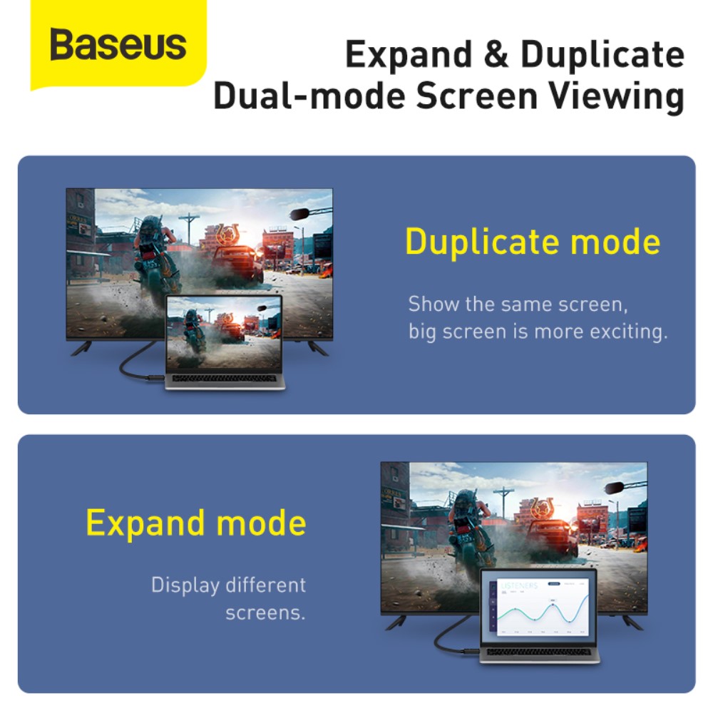 BASEUS Baseus 5m 4K HD HDMI - HDMI Kabel Svart
