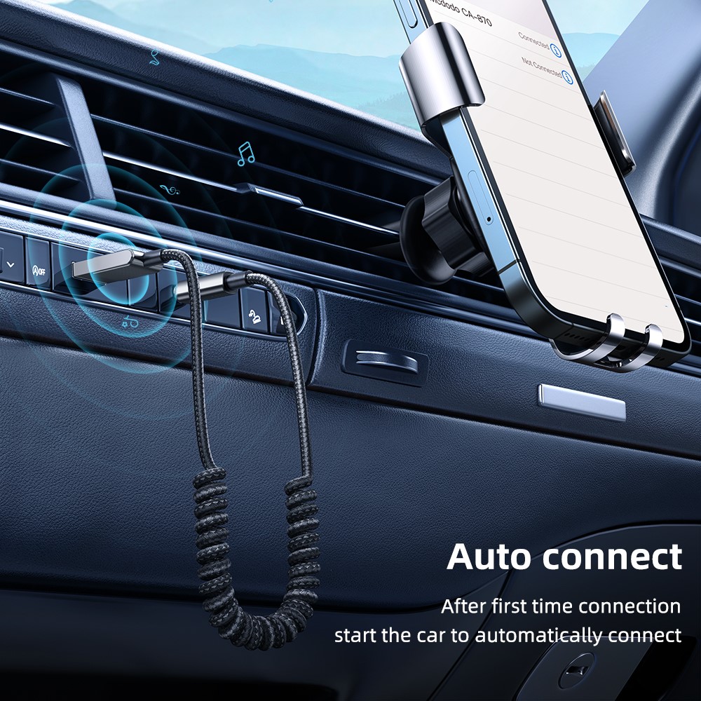 MCDODO Mcdodo 1.2m Bluetooth AUX Ljudadapter För Bilen Svart