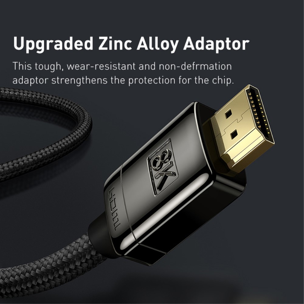BASEUS Baseus 3m 8K HD 60Hz HDMI - HDMI Nylon Kabel Svart