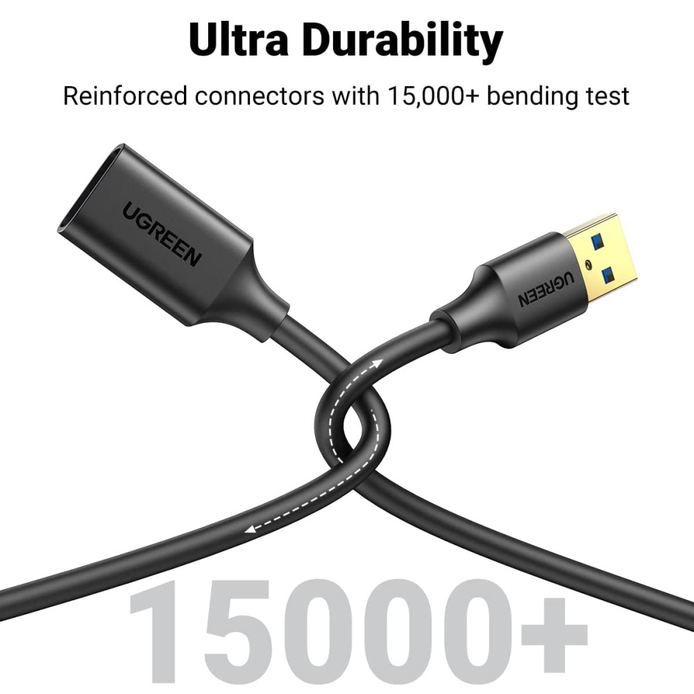 UGREEN UGREEN 2m USB 3.0 Hane Till Hona Förlängningskabel Svart