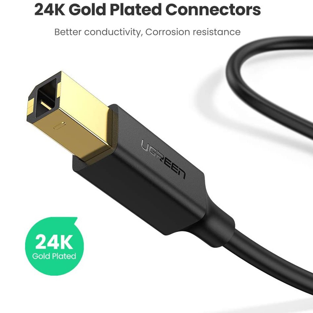 UGREEN UGREEN 2m USB-A - USB-B 2.0 Kabel Svart