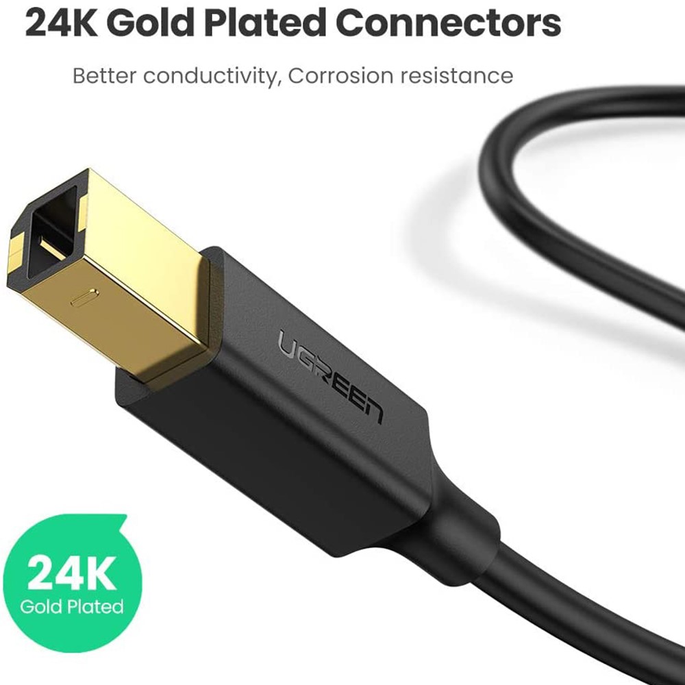 UGREEN UGREEN 5m USB-A - USB-B 2.0 Kabel Svart