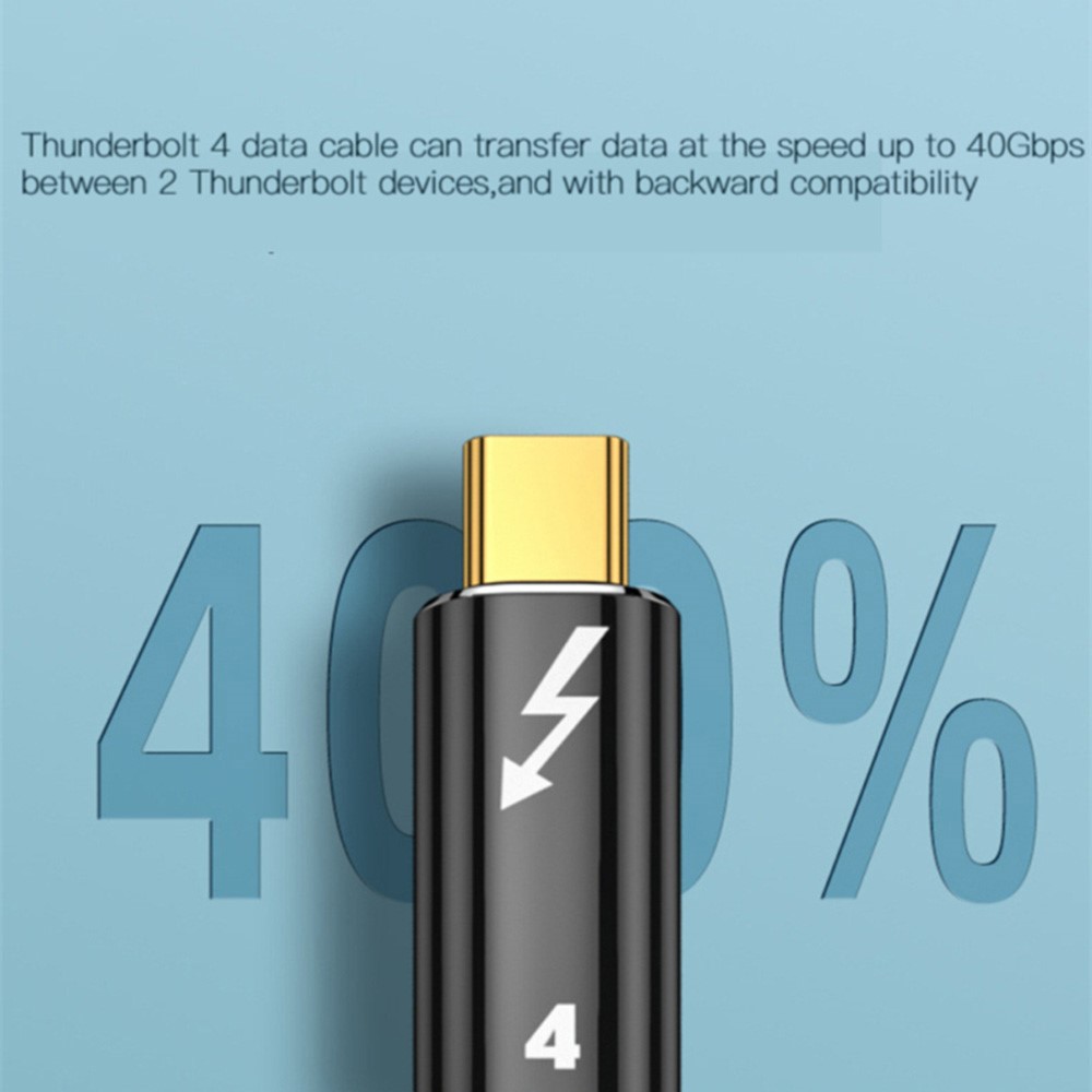  Thunderbolt 4 Kabel 30cm USB-C 100W 8K 60Hz PD Svart