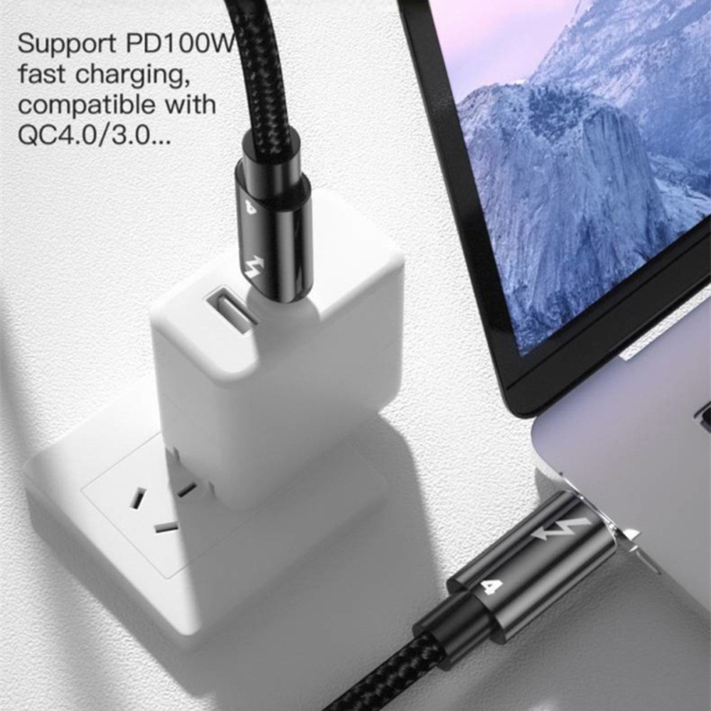  Thunderbolt 4 Kabel 30cm USB-C 100W 8K 60Hz PD Svart