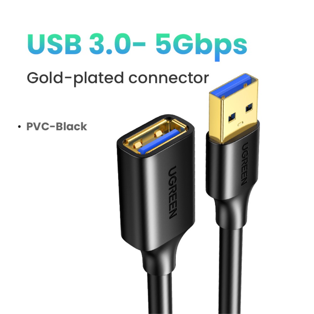 UGREEN UGREEN 1m USB 3.0 Förlängningskabel Svart