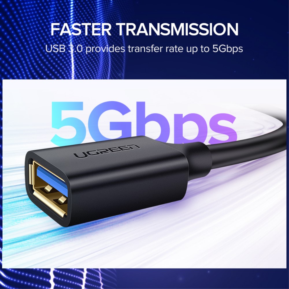 UGREEN UGREEN 2m USB 3.0 Förlängningskabel Svart