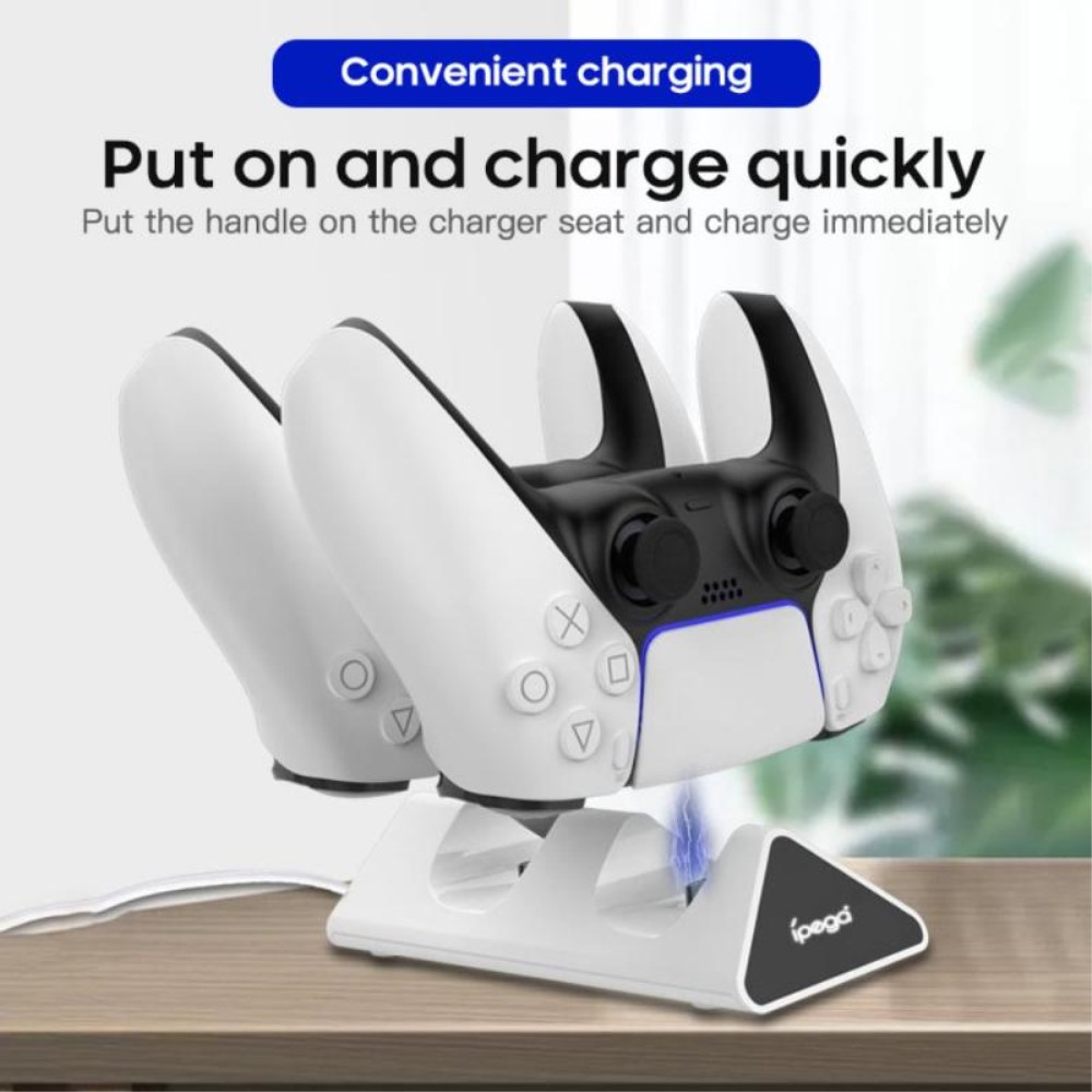 iPega iPega Sony PS5 DualSense LED USB-C Snabbladdningsstation Vit