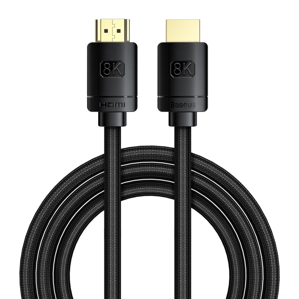 BASEUS Baseus 2m 8K 60Hz HD HDMI - HDMI 2.1 Nylon Kabel Svart