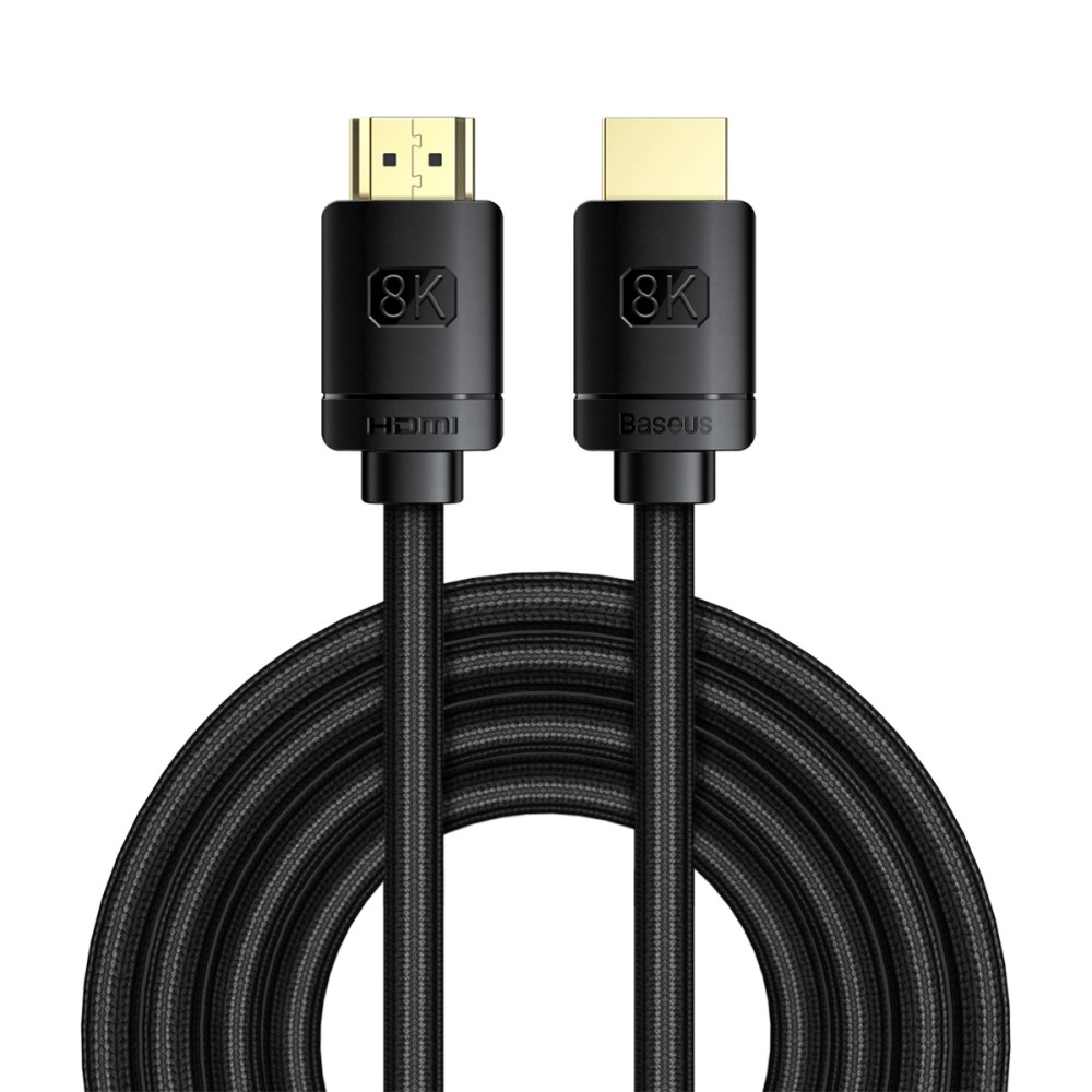 BASEUS Baseus 3m 8K 60Hz HD HDMI - HDMI 2.1 Nylon Kabel Svart