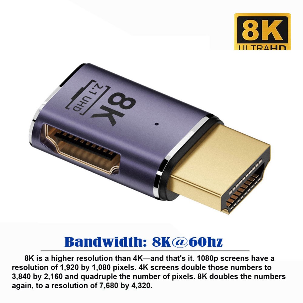  HDMI Hane - HDMI 2.1 Hona 8K 60Hz UHD Adapter Blå