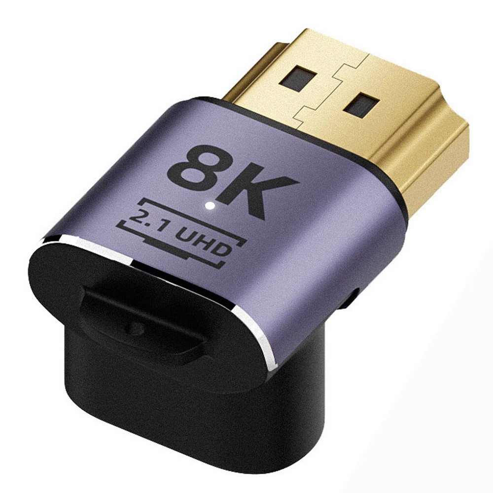  8K 60Hz 90° Uppvinkel HDMI Hane - HDMI 2.1 Hona Adapter Blå