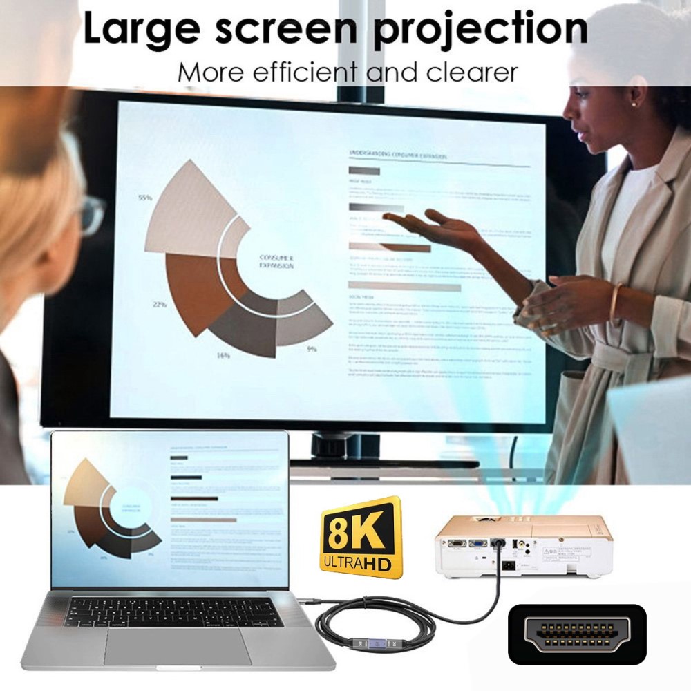  8K 60Hz 90° Uppvinkel HDMI Hane - HDMI 2.1 Hona Adapter Blå