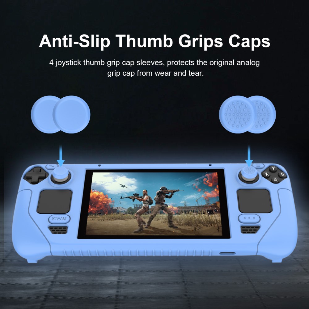  Steam Deck / OLED Fodral Silikon Anti-Slip Ljus Blå