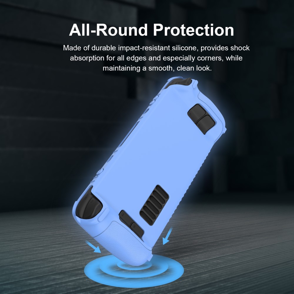  Steam Deck / OLED Fodral Silikon Anti-Slip Ljus Blå