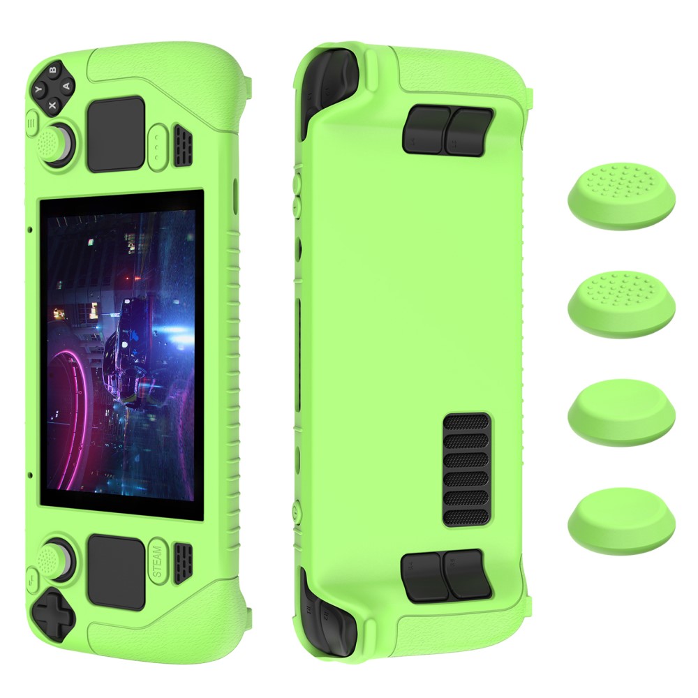  Steam Deck / OLED Fodral Silikon Anti-Slip Neongrön