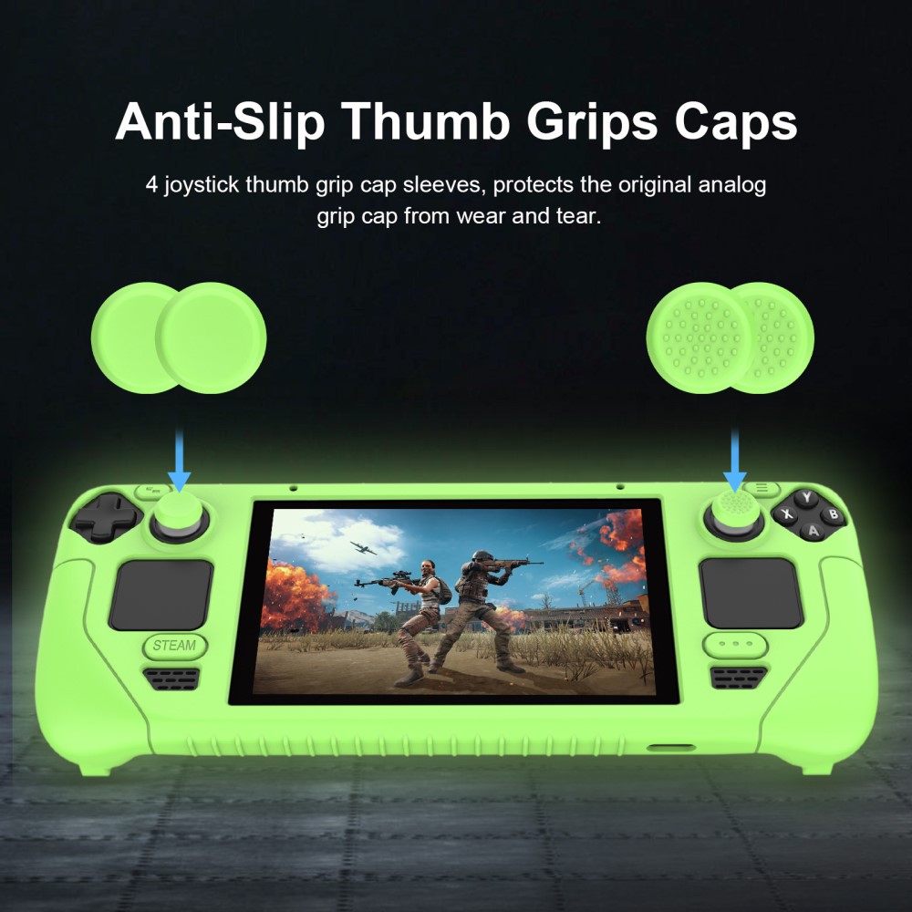  Steam Deck / OLED Fodral Silikon Anti-Slip Neongrön