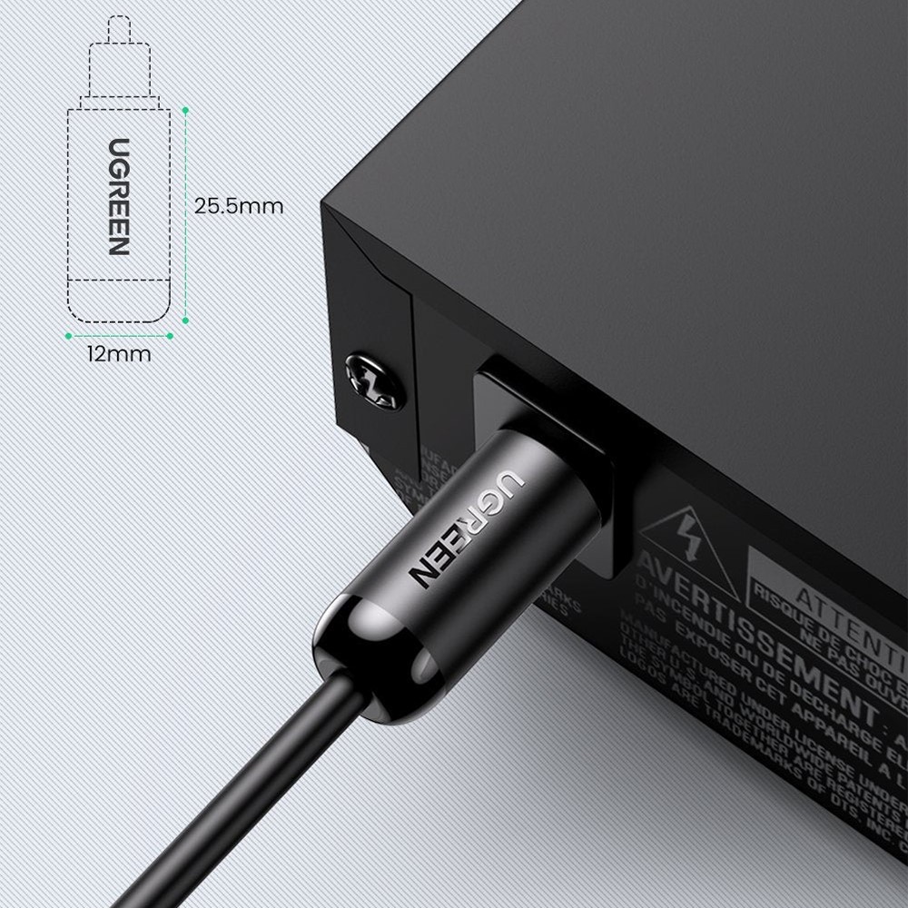 UGREEN UGREEN 2m Optisk Ljudkabel Toslink Svart