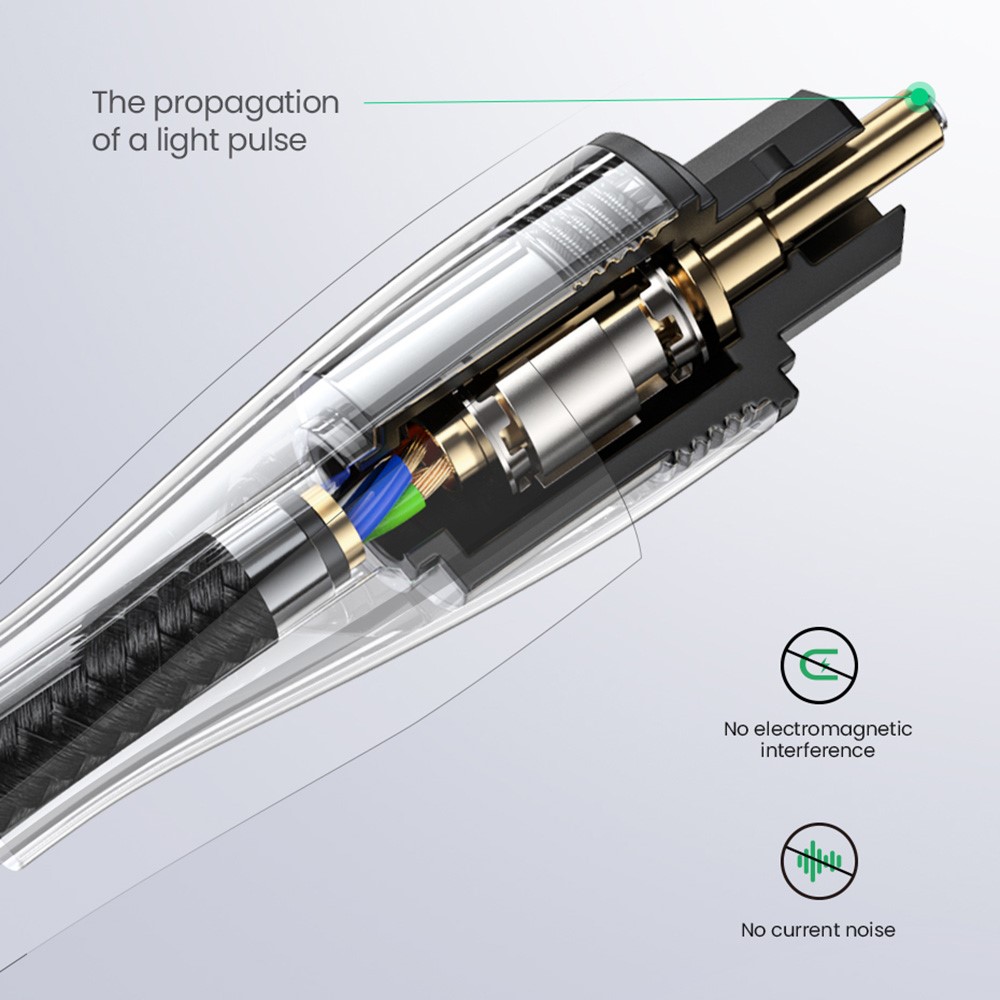 UGREEN UGREEN 3m Optisk Fiberkabel Toslink Svart
