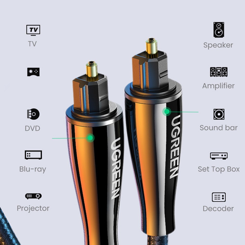 UGREEN UGREEN 3m Optisk Fiberkabel Toslink Svart