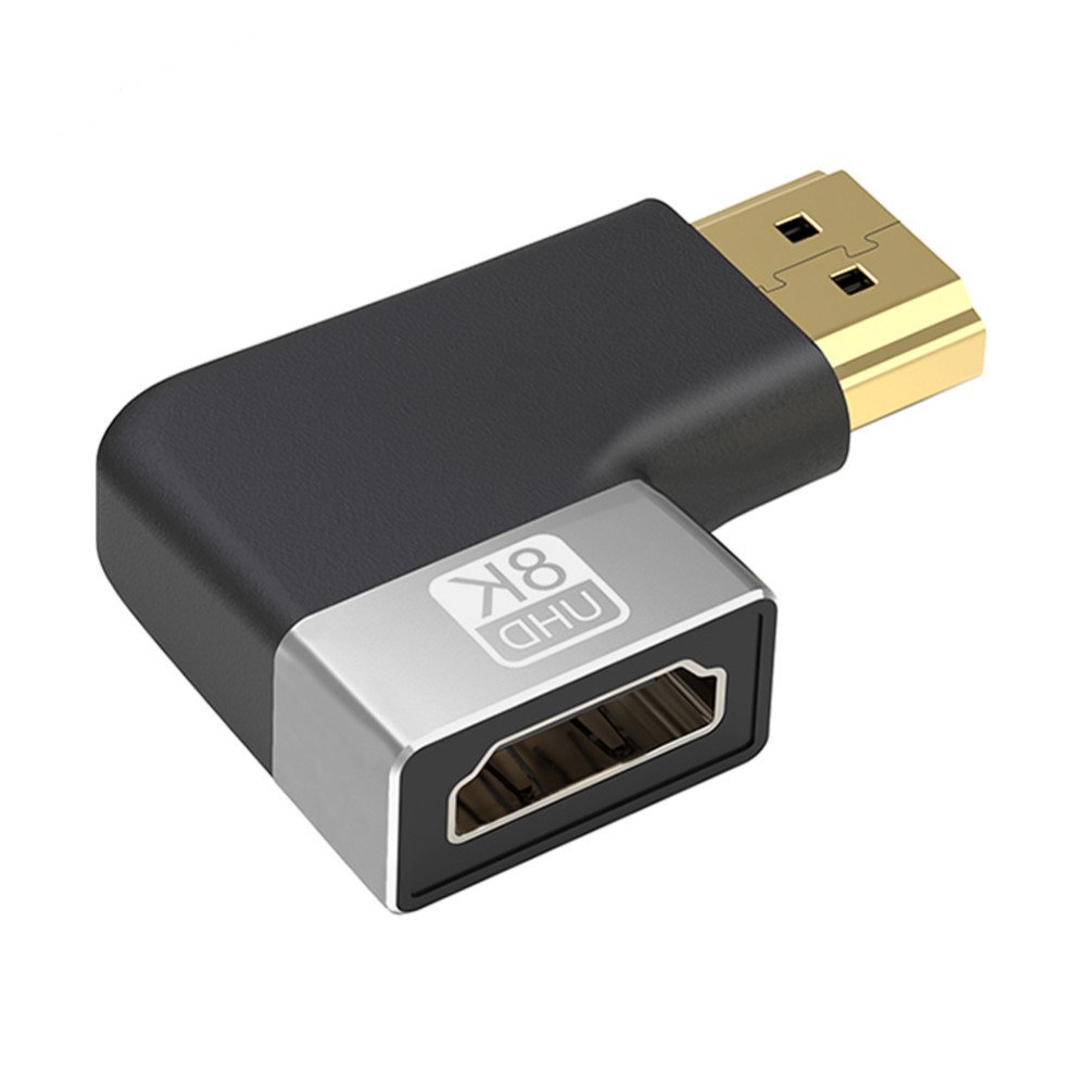  Vänstervinklad 8K 60Hz HDMI Hane - HDMI 2.1 Hona Svart