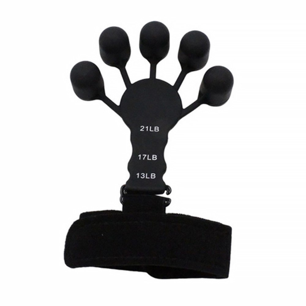  Finger Grip / Fingertränare Justerbart Motstånd Svart