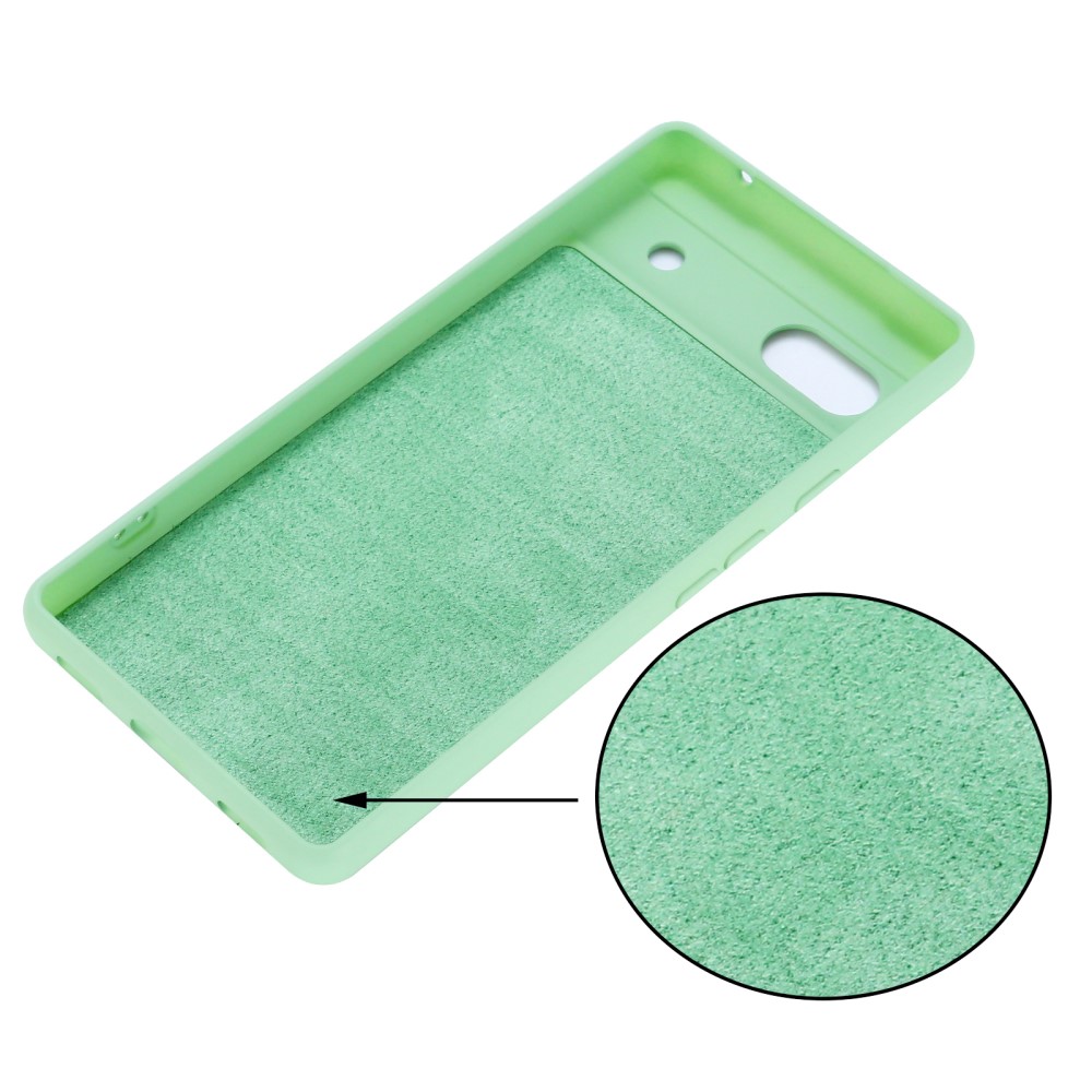  Google Pixel 7A Skal Liquid Silikon Med Strap Grön