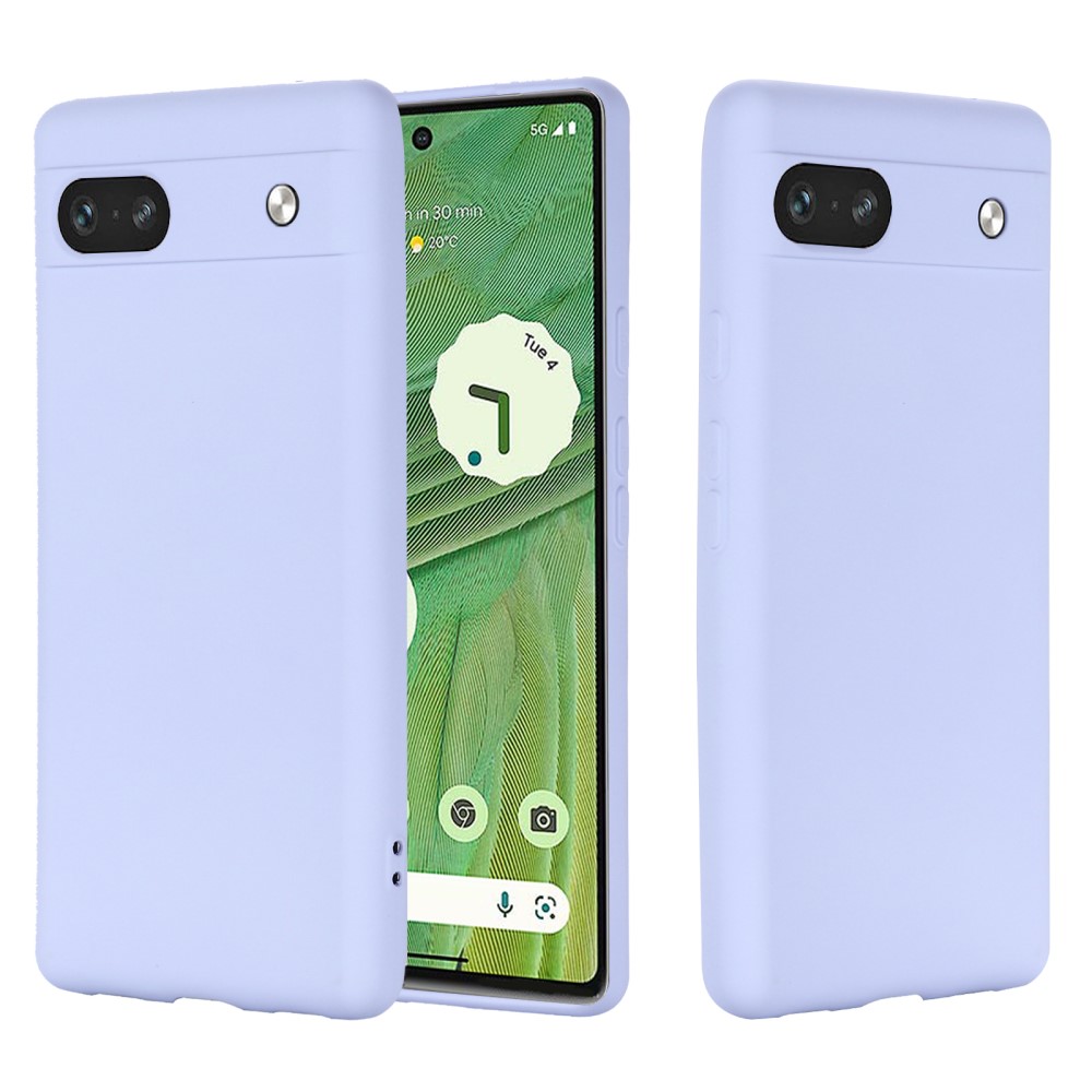  Google Pixel 7A Skal Liquid Silikon Med Strap Lila