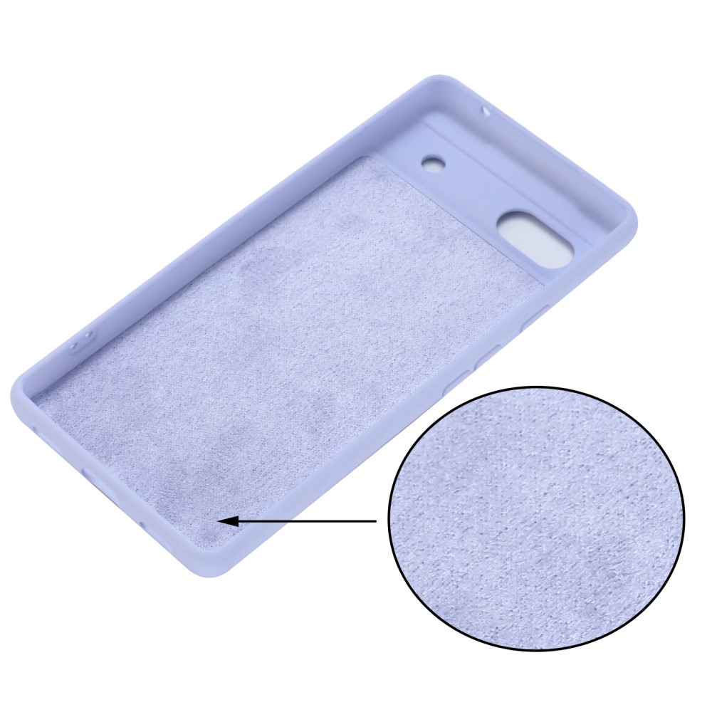  Google Pixel 7A Skal Liquid Silikon Med Strap Lila