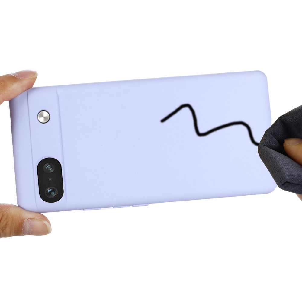  Google Pixel 7A Skal Liquid Silikon Med Strap Lila