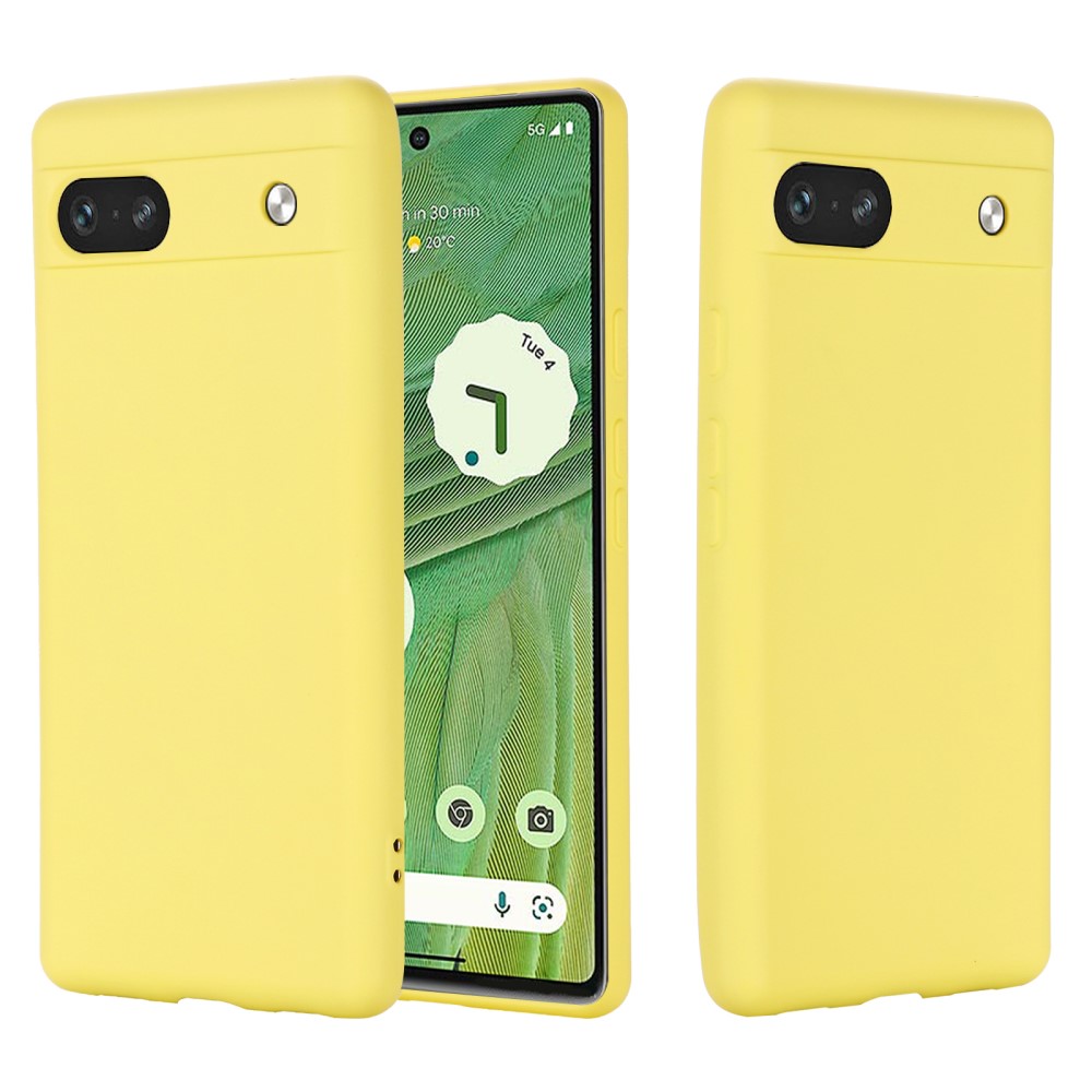  Google Pixel 7A Skal Liquid Silikon Med Strap Gul