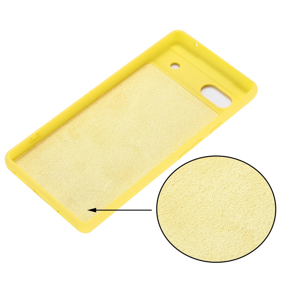  Google Pixel 7A Skal Liquid Silikon Med Strap Gul