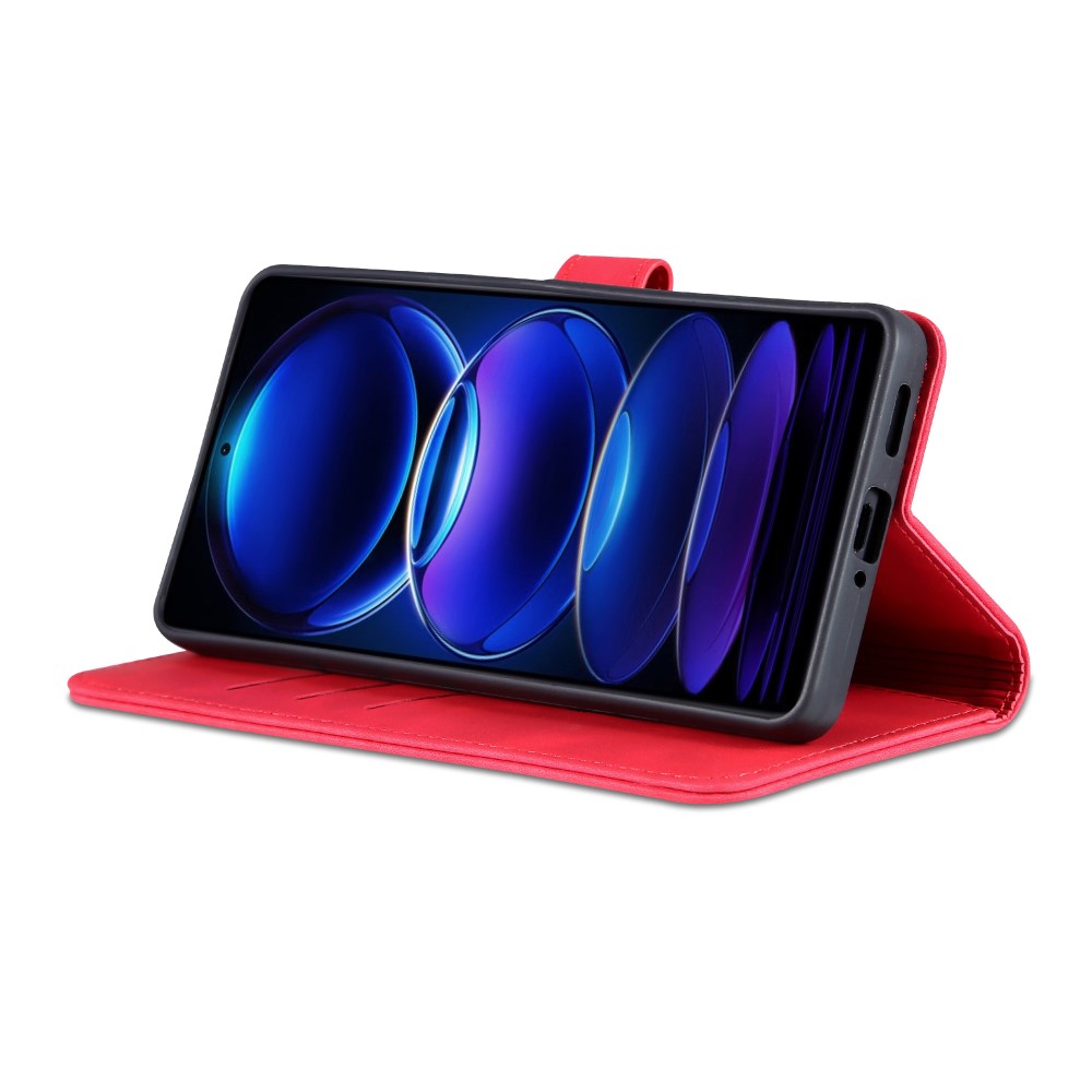 AZNS AZNS Xiaomi Redmi Note 12 Pro 5G Fodral Retro Läder Röd