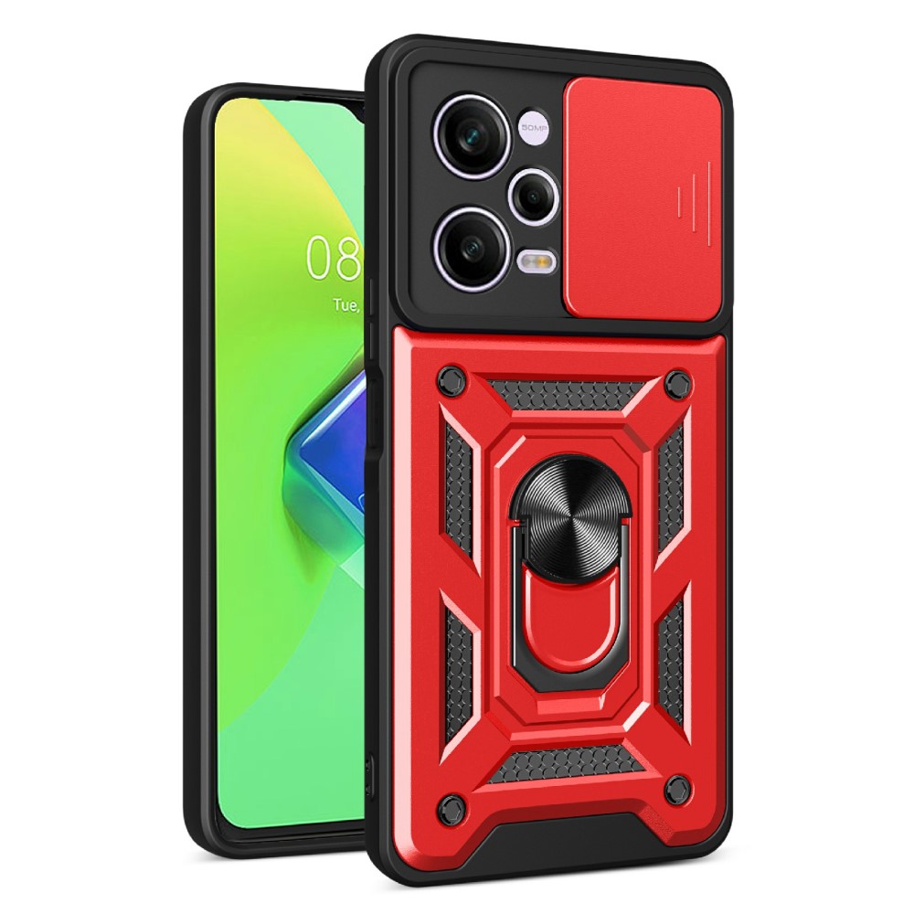  Xiaomi Redmi Note 12 Pro 5G Skal CamShield Ring Hybrid Röd
