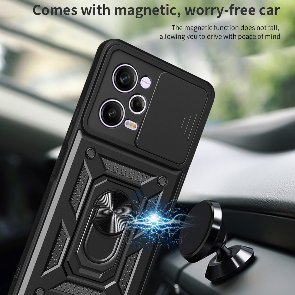  Xiaomi Redmi Note 12 Pro 5G Skal CamShield Ring Hybrid Röd