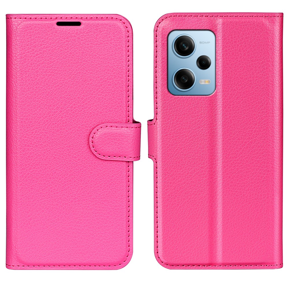  Xiaomi Redmi Note 12 Pro 5G Fodral Litchi Läder Rosa