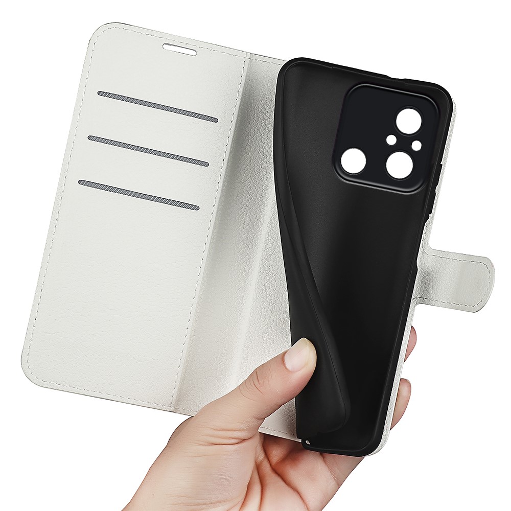  Xiaomi Redmi 12C 4G Fodral Litchi Läder Vit
