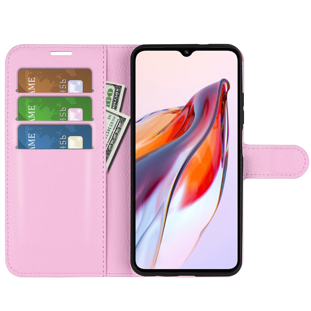  Xiaomi Redmi 12C 4G Fodral Litchi Läder Ljus Rosa
