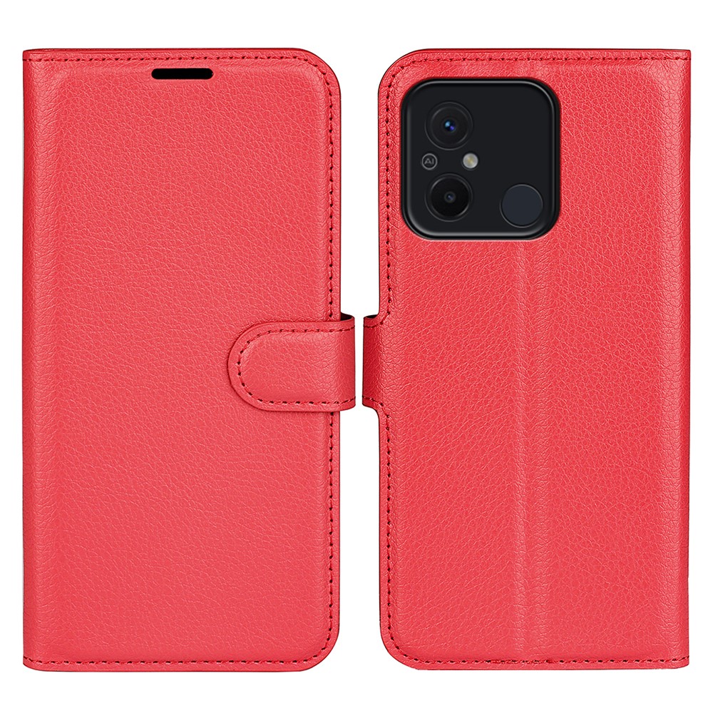  Xiaomi Redmi 12C 4G Fodral Litchi Läder Röd