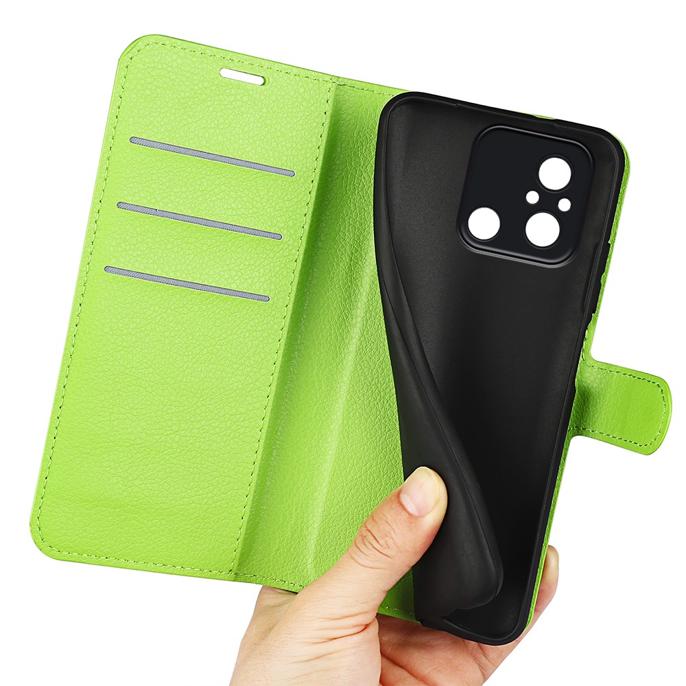  Xiaomi Redmi 12C 4G Fodral Litchi Läder Grön